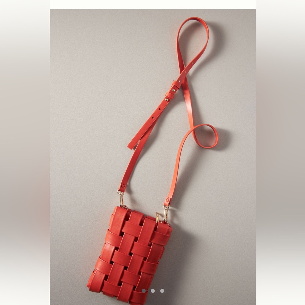 Anthropologie Lindy Woven Phone Case Crossbody Bag